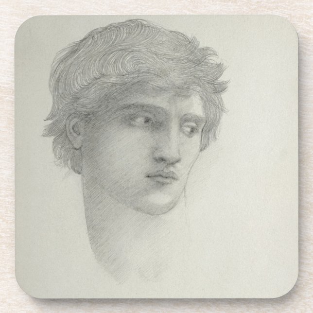 Porta-copo Estudo para a cabeça de Perseus (lápis no papel) (Frente)