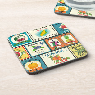 Porta-copo Etiquetas de Fruta em conserva