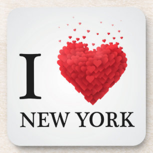 Porta-copo Eu amo corações de New York