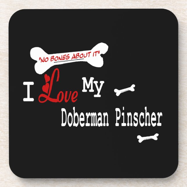 Porta-copo Eu Amo Meu Doberman Pinscher (Frente)