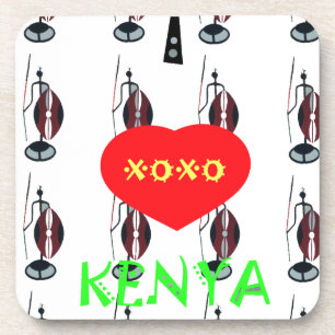 Porta-copo Eu amo o Kenya Maasai Art Impressão