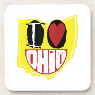 Porta-copo Eu Amo Ohio Sorrindo De Rosto Feliz