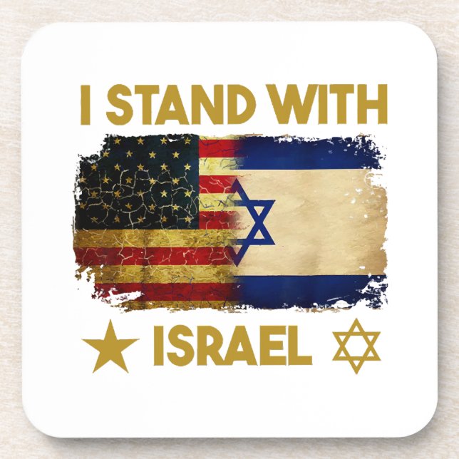 Porta-copo Eu Apoio a Camiseta de Israel Eu Apoio a Israel Am (Frente)