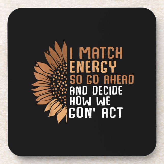 Porta-copo Eu Combino Energia Empoderamento Afro-Americano Af (Frente)