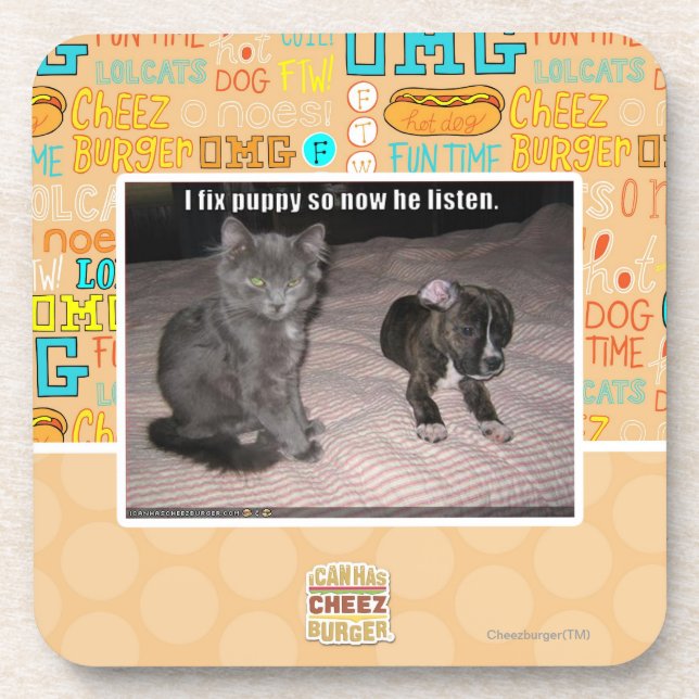 Porta-copo Eu fixo o filhote de cachorro (Frente)