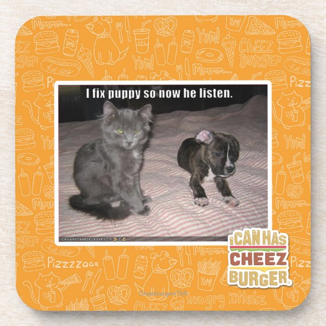 Porta-copo Eu fixo o filhote de cachorro (Frente)