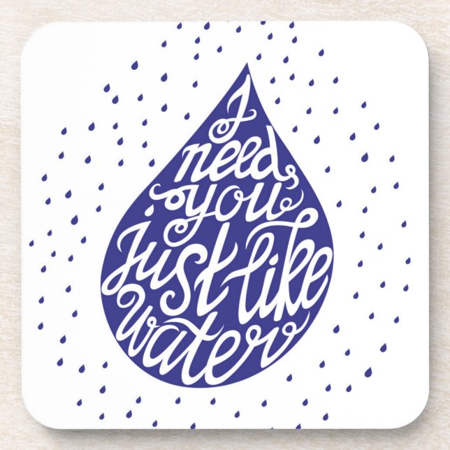 Porta-copo Eu preciso-o apenas como a água (Frente)