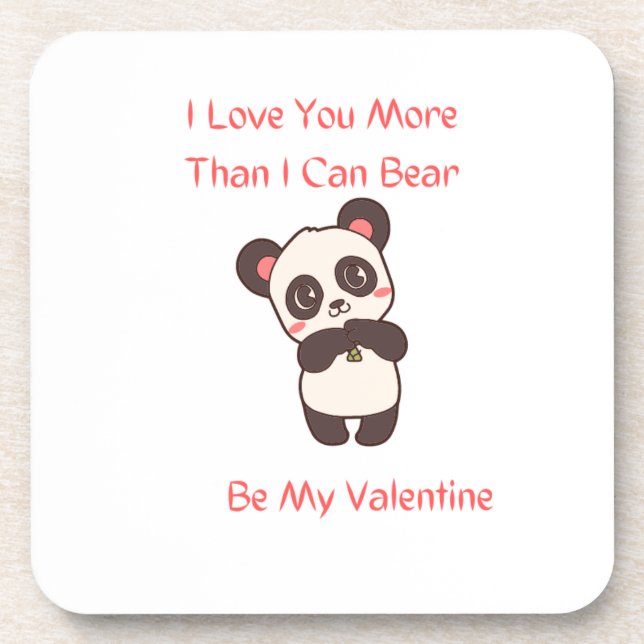Porta-copo Eu te amo mais do que consigo aguentar com um urso (Frente)