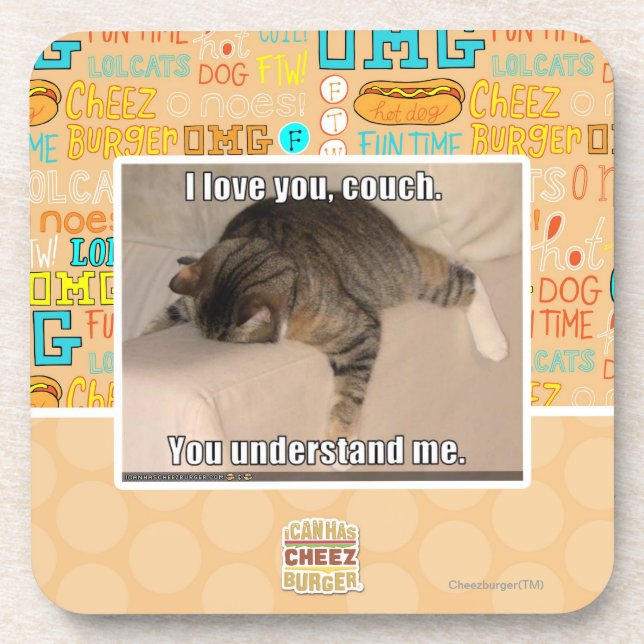 Porta-copo Eu te amo, sofá (Frente)