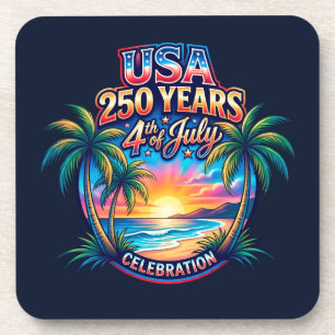 Porta-copo EUA 250 Anos Palm Beach Patriótico Deserto Nascer