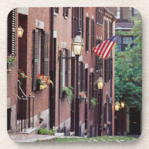 Porta-copo EUA, Massachusetts, Boston, Casas ao longo de Acor
