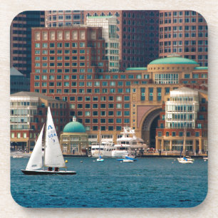 Porta-copo EUA, Massachusetts. Vista panorâmica da orla de Bo
