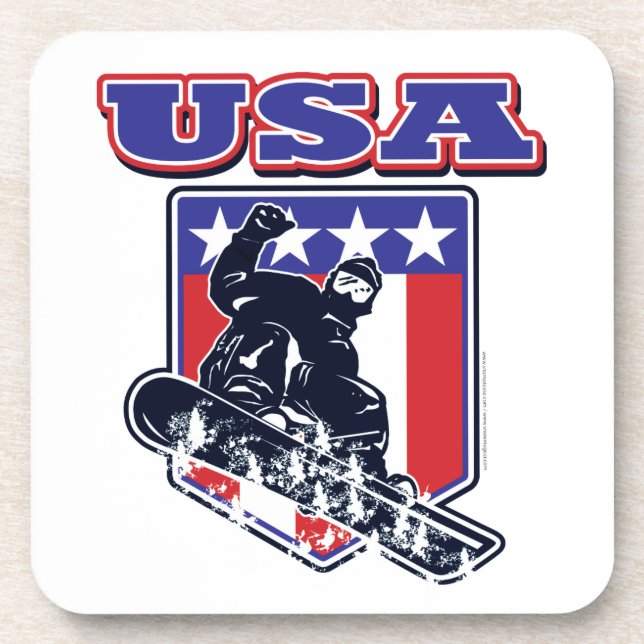 Porta-copo EUA Snowboard (Frente)