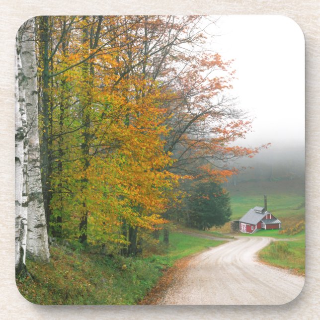 Porta-copo EUA, Vermont. Casa De Açúcar Perto Da Cidade Do Su (Frente)