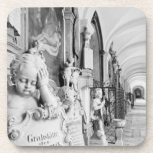 Porta-copo Europa, Áustria, Salzburgo. Querubim e monumento