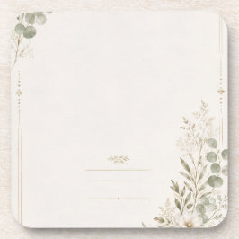 Porta-copo European Wedding Invitation in Olive Green