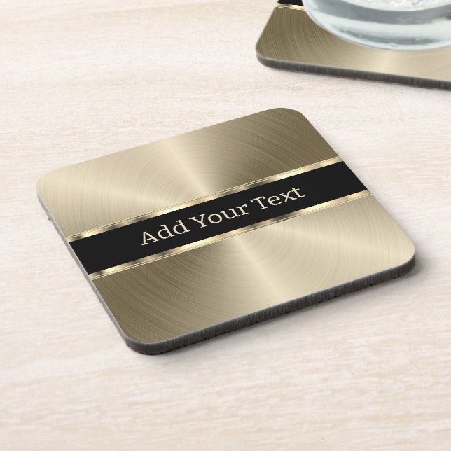 Porta-copo Exame Metálico Dourado Faux (Left Side)