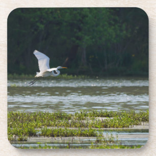 Porta-copo Excelente Branco Egret Voando