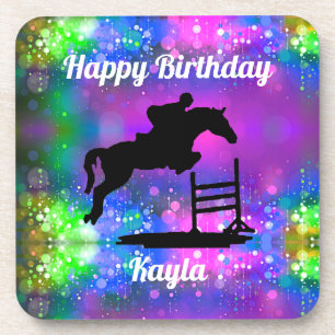 Porta-copo Exibição Equestre de Aniversário Feliz Brilhante