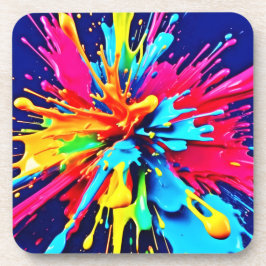 Porta-copo Explosão de cor e pintura em abstrato