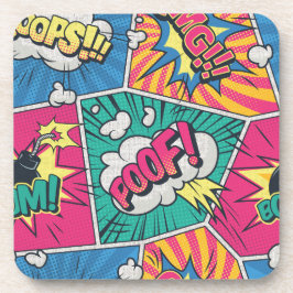 Porta-copo Explosão de Quadrinhos Retrô - Arte Pop Vibrante