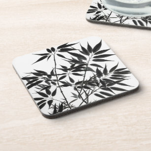 Porta-copo Fábrica de Bambu preto e branco