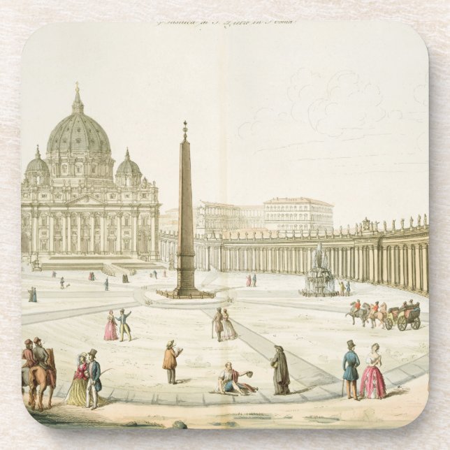 Porta-copo Fachada de St Peter em Roma com a praça em f (Frente)