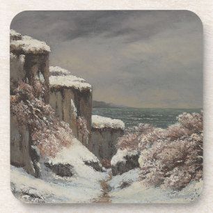Porta-copo Falaises au Bord de la Mer sous la Neige - Courbet