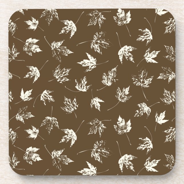 Porta-copo Fall Maple Folhas em castanho - padrão perfeito. (Frente)