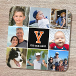 Porta-copo Família de Colagem de Fotos Monogramada Laranja Pr<br><div class="desc">Celebre sua família e pessoas amadas com uma colagem de fotos especialmente curada! Esta design de porta copos de plástico duro na moda mostra oito das suas fotografias favoritas, um monograma com letra solteiro e texto personalizado. Perfeito para o nome de um indivíduo ou sobrenome de uma família. Um modelo...</div>