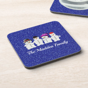 Porta-copo Família de Quatro Neves Blue Sparkle Winter