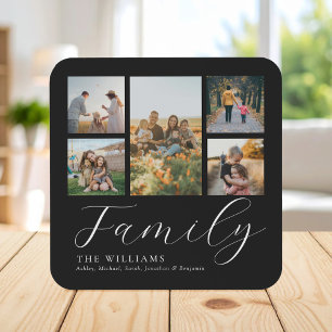 Porta-copo Família Elegante de Script de Colagem de Fotos Per