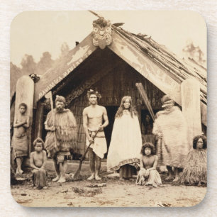 Porta-copo Família maori, Nova Zelândia, c.1880s (impressã