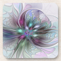 Fantasia Abstrata Colorida Moderna Floral Fractal