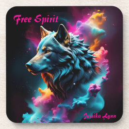 Porta-copo Fantasia Cósmica Fantasia Wolf Personalizada Arte