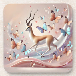 Porta-copo Fantasia de Gazela e Borboletas Arte Fantástica
