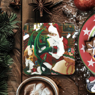 Porta-copo Fantasia Mágica de Natal Dragão de Santa Natal Aco