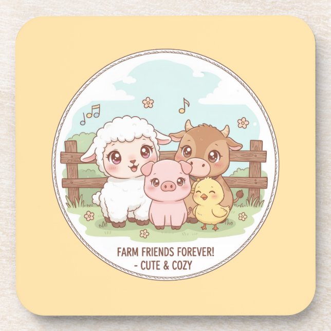Porta-copo Farm friends forever - cute & cozy (Frente)