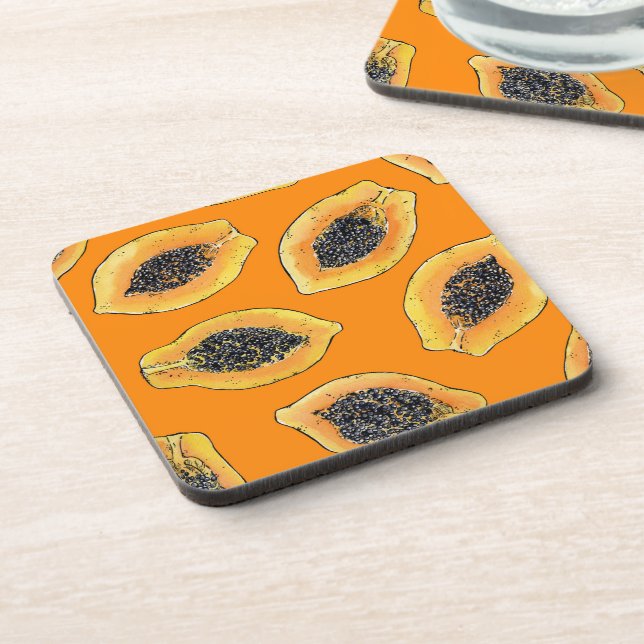 Porta-copo Fatias de Papaya em laranja (Left Side)