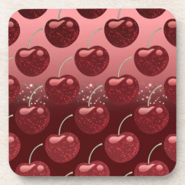 Porta-copo Faux Cherry Red Foil Cherries Conjunto de Portas c