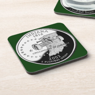Porta-copo Faux Indiana State Quarter