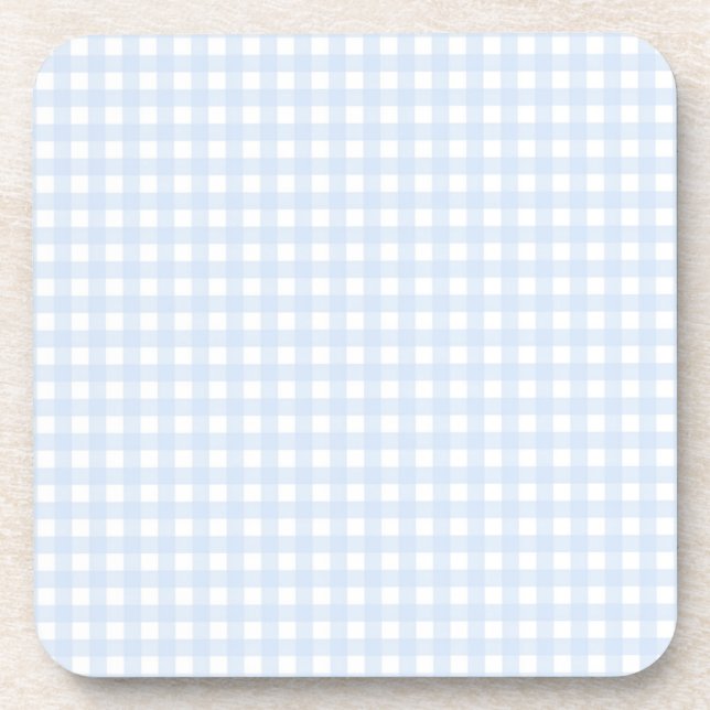 Porta-copo Faye e Lauren Baby Blue Gingham (Frente)