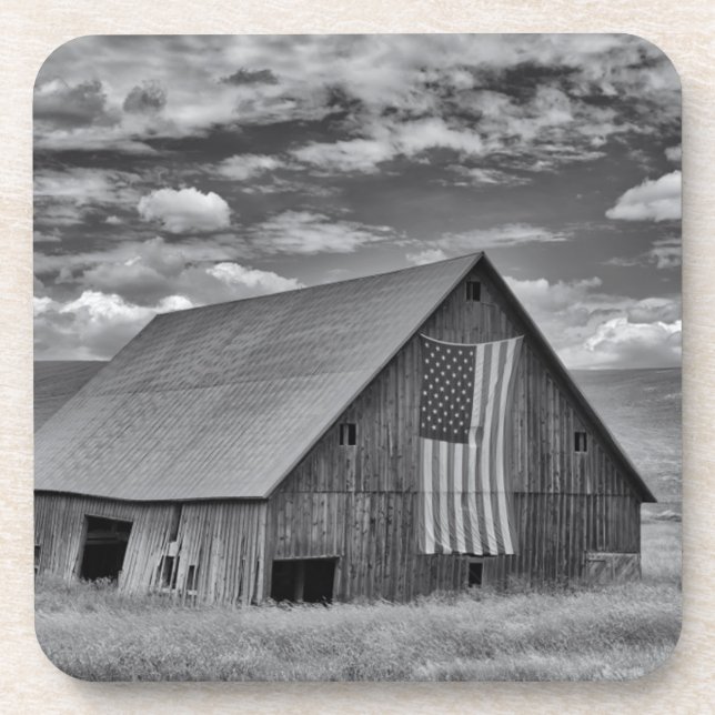 Porta-copo Fazendas | Cena BW American Flag Barn (Frente)