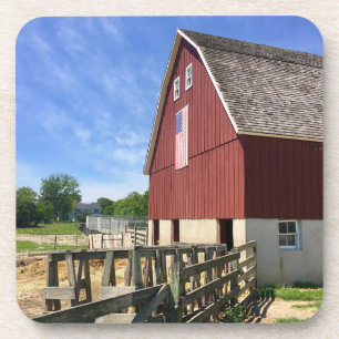 Porta-copo Fazendas   Red Barn Com Bandeira Americana