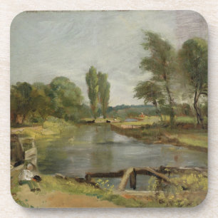 Porta-copo Fechamento de Flatford, 1810-11 (óleo no papel em