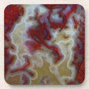 Porta-copo Feche o Red Moss Agate Slab