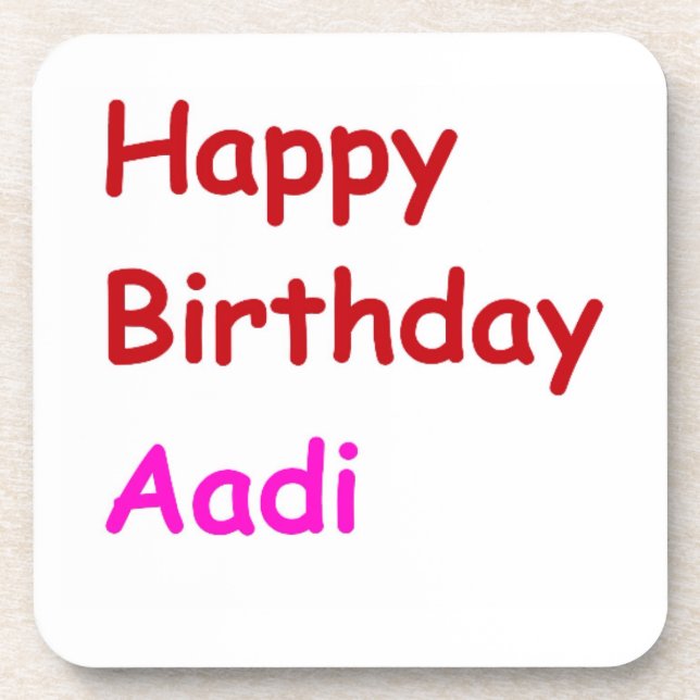 Porta-copo Feliz aniversário Aadi (Frente)