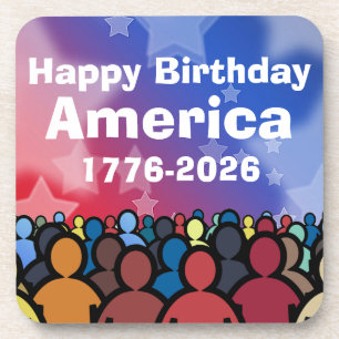 Porta-copo Feliz Aniversário América 1776 a 2026