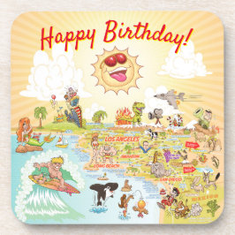 Porta-copo Feliz aniversário Cartoon California Plastic Porta
