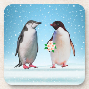 Porta-copo Feliz Casal Pinguim, Uma Flores Seguradora